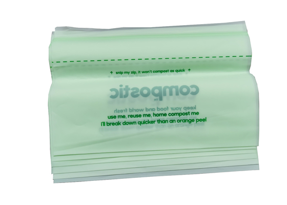 Compostable ziplock Biodegradable Reseal Bags EN13432 Certified