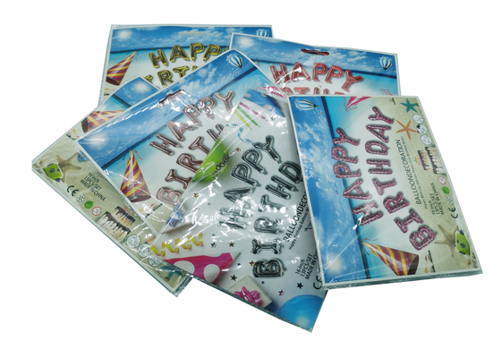 ISO9001 Inflatable Mylar Foil Happy Birthday Balloons Banner